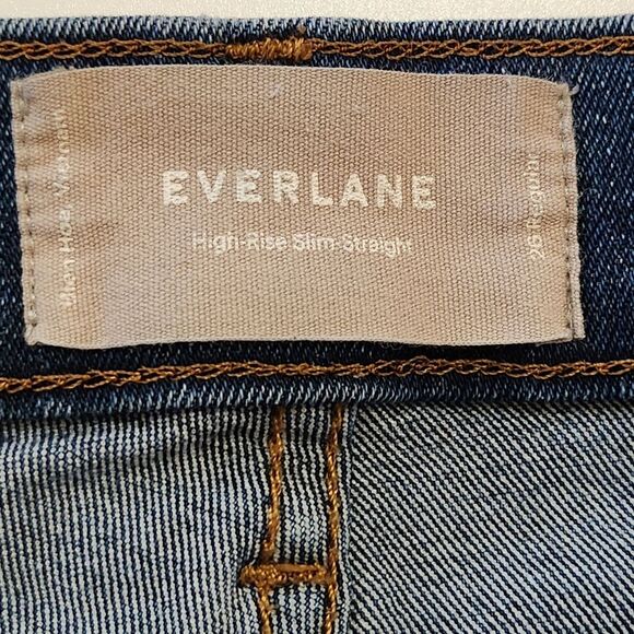 Everlane High Rise Slim Straight Cigarette Jean Blue Denim Button Fly Women's 26 - Picture 6 of 10